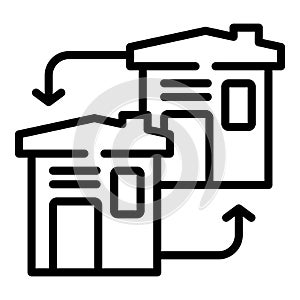 House barter icon outline vector. Evolution exchange