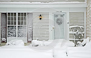 House During Big Snowstorm