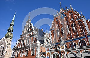 House of the Blackheads and St. Peter's Church in Riga