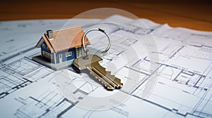 House Blueprint Keychain - Blueprint for Your Dream Home