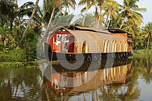 House boat in the Kerala (India)