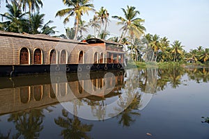 House boat in the Kerala (India) Backwaters