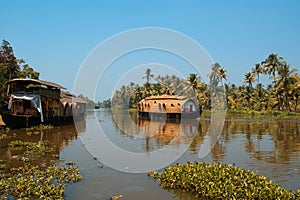 House boat in the Kerala (India) Backwaters