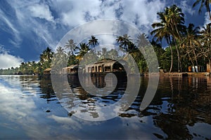House boat in the Kerala (India) Backwaters