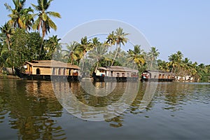 House boat in the Kerala (India) Backwaters