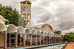 House of Botswanian Parlament with watch tower, Gaborone