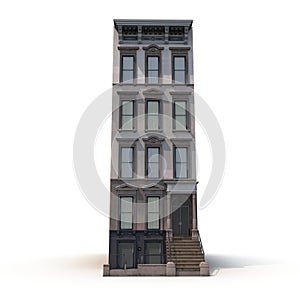 House Brownstone on White 3D Illustration photo