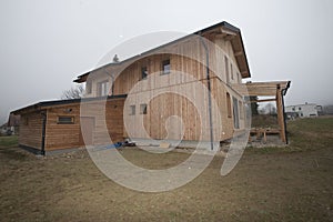 House build with timber material