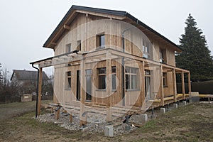 House build with timber material