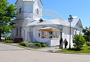 House, building, architecture, Church, street, nuns, sky, white, city, sisters, blue, road, old, prayer, religion, summer, tourism