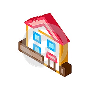 House Building isometric icon vector illustration