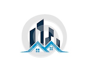 House and Building Modern City Logo Design