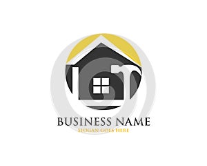 house building and repair service provider vector logo design