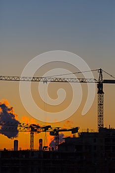 House building sunset