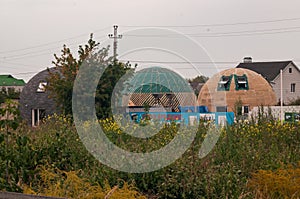 house building under construction composition