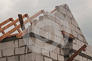 house building under construction composition