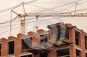 house building under construction composition