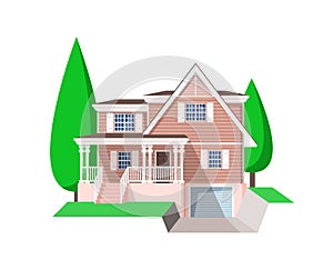 House building vector icon. Village home, cottage and villa, mansion, bungalow, townhouse, architecture and real estate