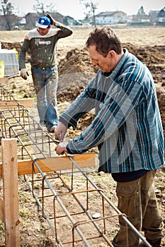 House building workers