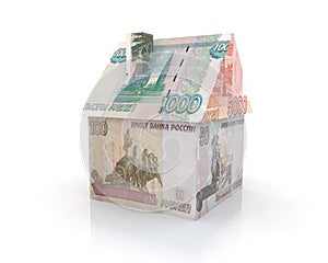 House, built with ruble banknote