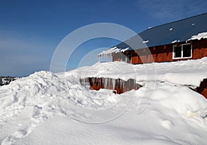 House buried in snow