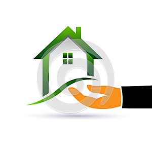 House with buyer hand logo