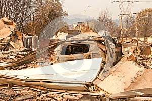 House and car burned by Carr fire in Redding California