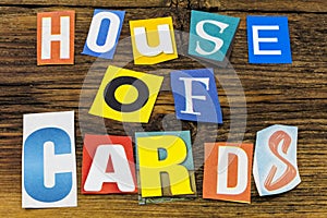 House cards casino gambling success phony luck collapse photo