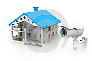 House with CCTV camera