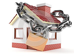 House with chain and padlock