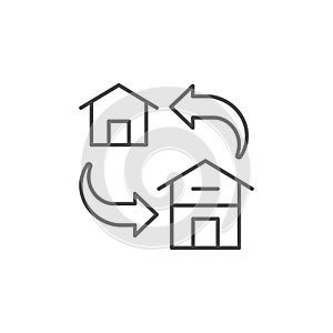 House change line outline icon