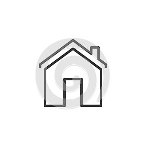 House with chimney outline icon