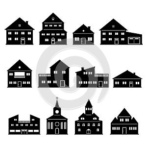 House Church Home Icons Set