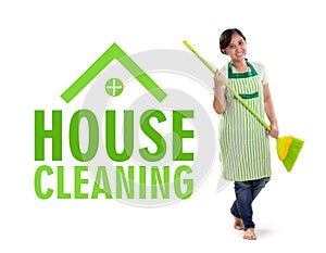 House Cleaning design with maid full length