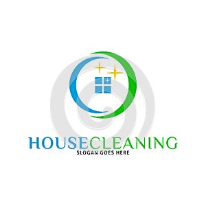 House Cleaning Icon Vector Logo Template Illustration Design