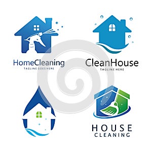 House Cleaning Logo Template Vector Illustration