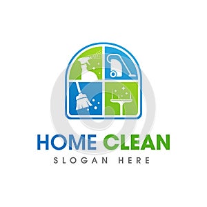 House Cleaning Service Business Logo Symbol Icon Design Template
