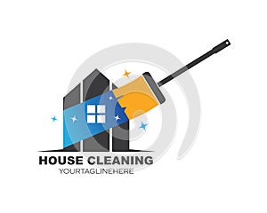 house cleaning service icon logo vector illustration