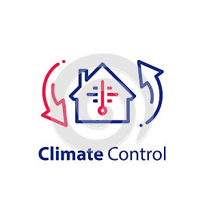 House climate control system, change temperature, home air conditioning, cooling or heating