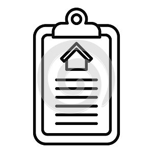 House clipboard invest icon outline vector. Property rent