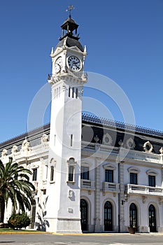 House of the clock, harbour in Valencia, Spain photo