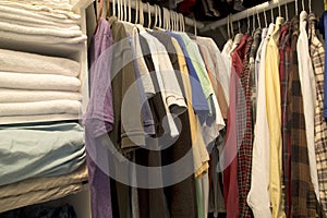 A house closet for clothing and towel