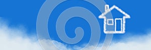 House Cloud Icon with sky