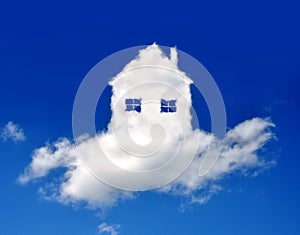 House in clouds