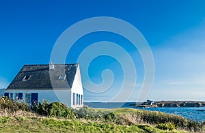 House at the coast. Atlantic Ocean. Brittany,