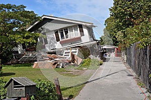 House Collapses in Earthquake.