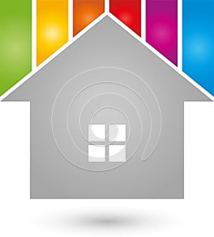House Colorful logo, Painter Logo, House logo