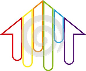 House in colors, painter and real estate logo