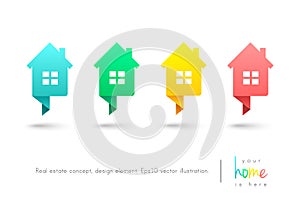 House concept as creative map pointer