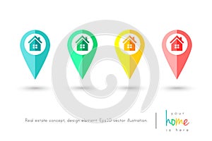 House concept as map pin pointer